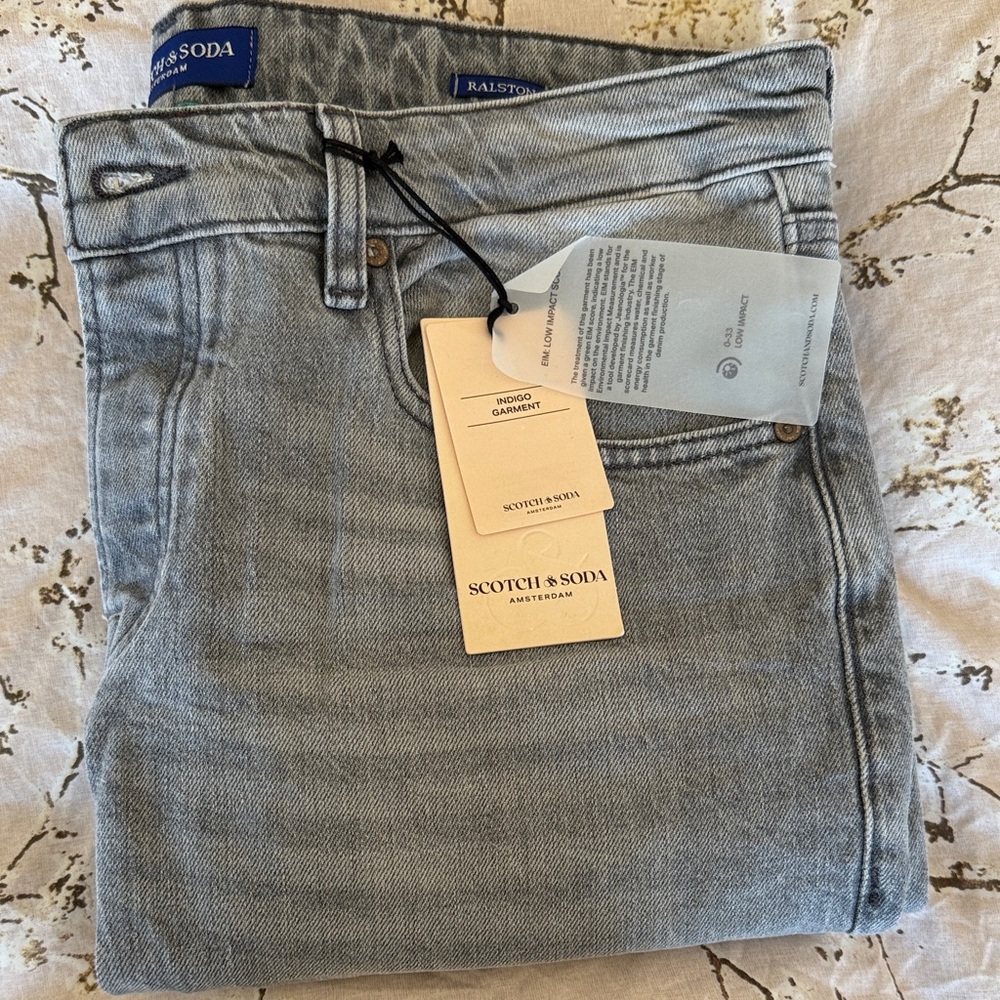 Scotch & Soda Light Gray High-Rise Jeans - Slim Fit